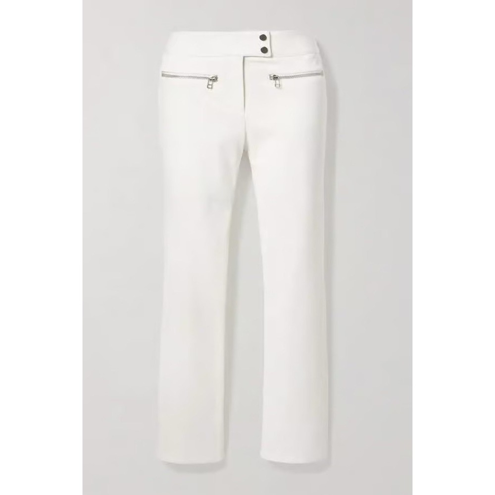 Veronica Beard Metro Cropped Zip Embellished Kick Flare Pants Size 14 White Luxe - Picture 8 of 9